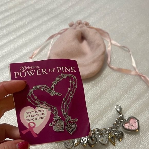 Brighton Power of Pink Breast Cancer Charm Bracelet Watch Silver Gold + Bag💞 - Picture 17 of 17